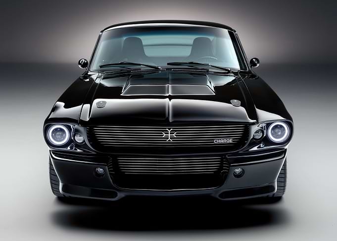 Black Pony Car Front View