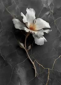 Elegant White Flower on Marble