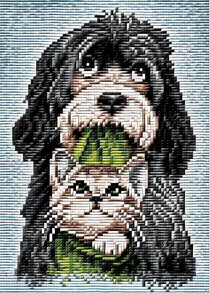 Pixelated Dog and Cat Portrait