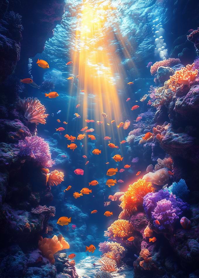 Underwater Coral Reef with Fish