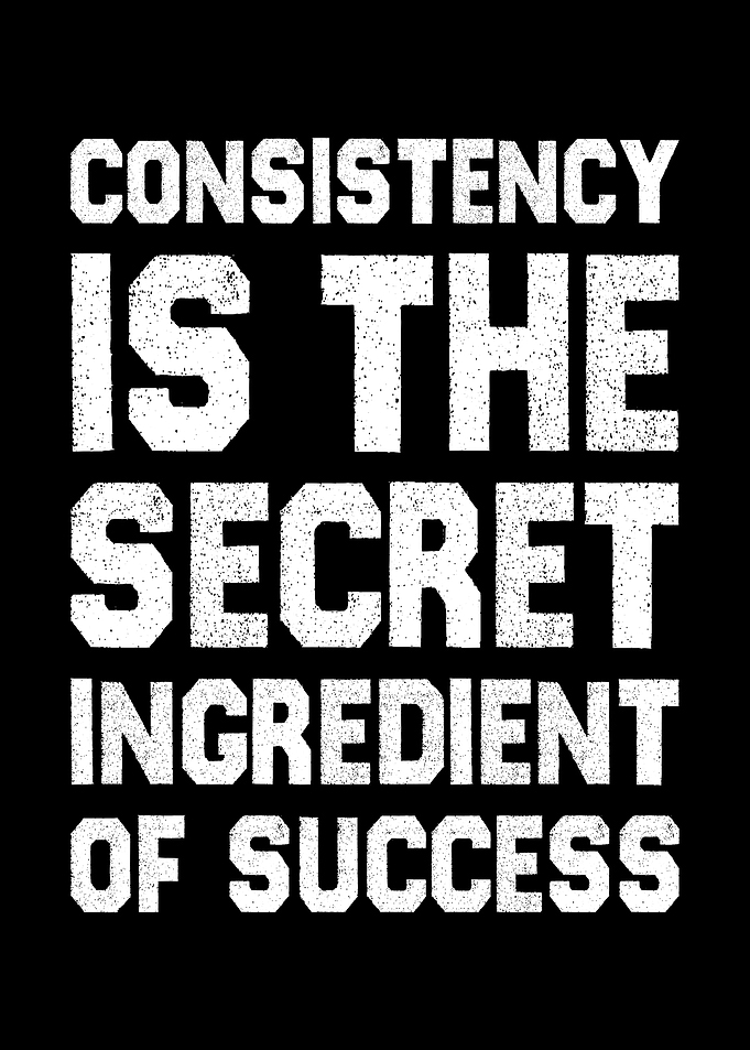 Motivational Wall Art for Office Consistency Success Quote Print