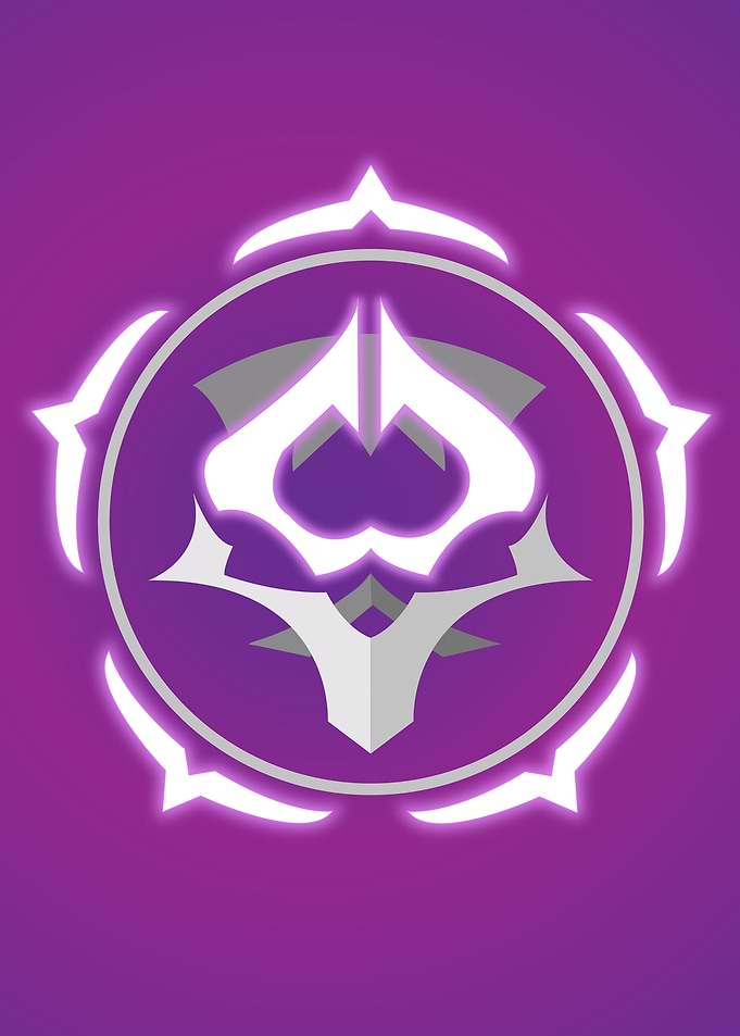 Purple Emblem with Glowing White Accents