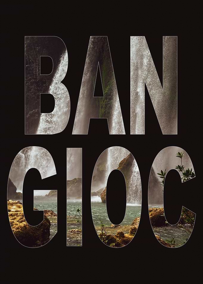 Ban Gioc Waterfall Text Art