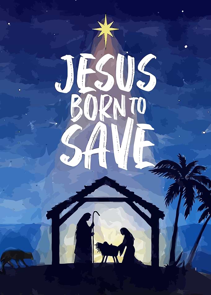 Jesus Born to Save Nativity Scene