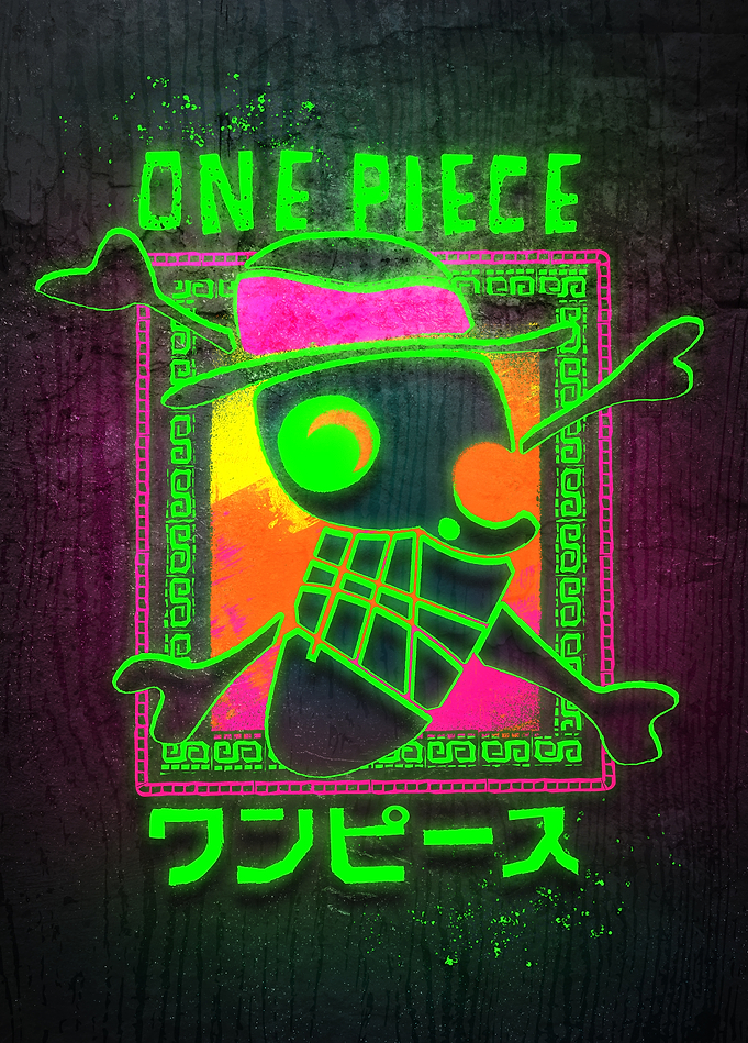 One Piece Neon Jolly Roger