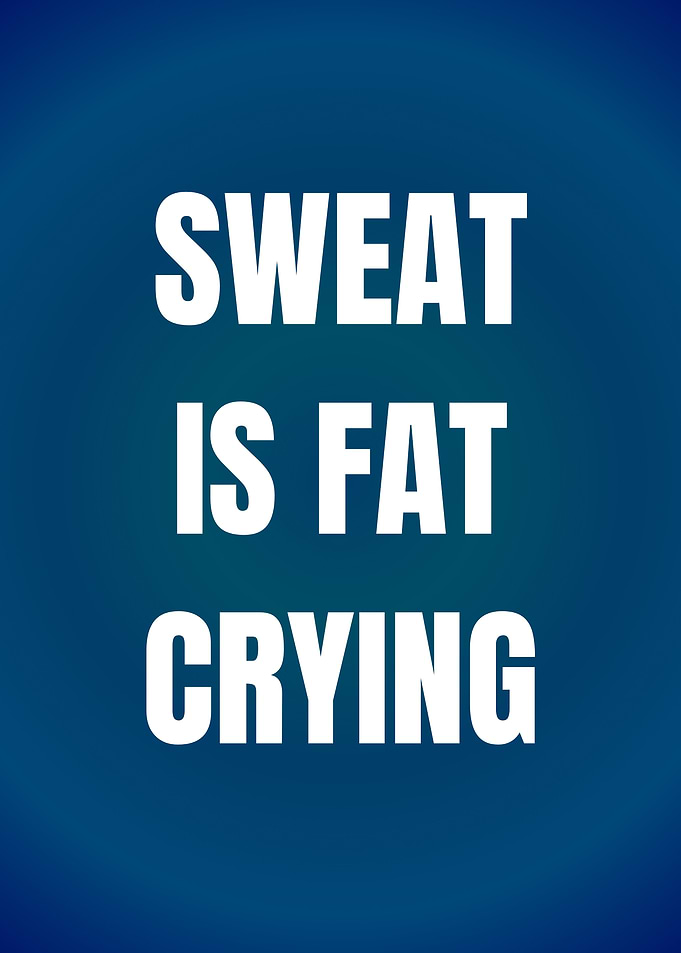 Sweat is Fat Crying Motivational Poster