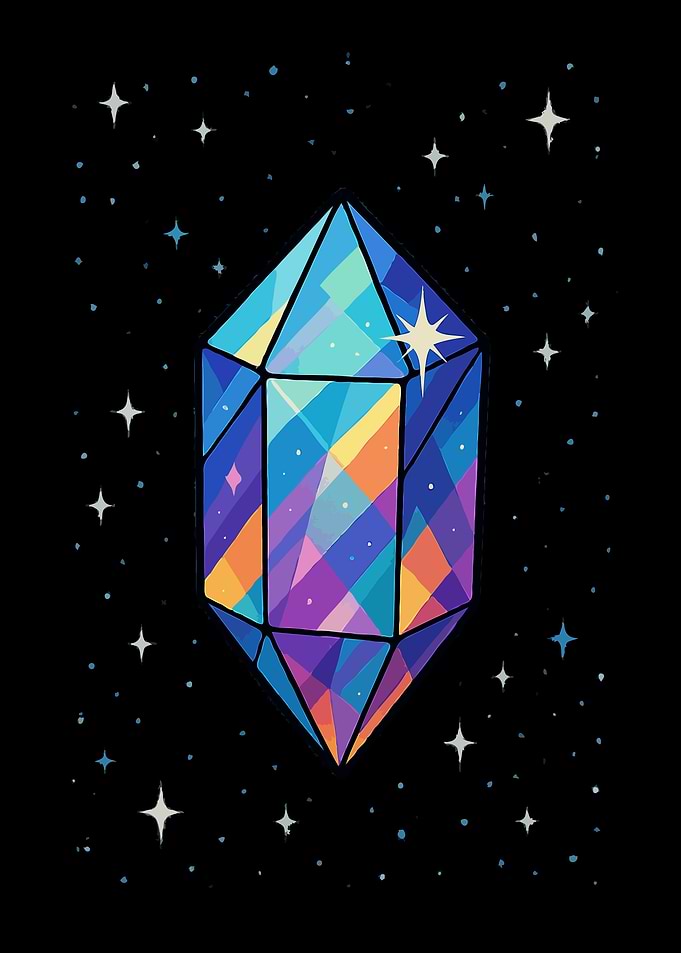 Colorful Crystal in Space