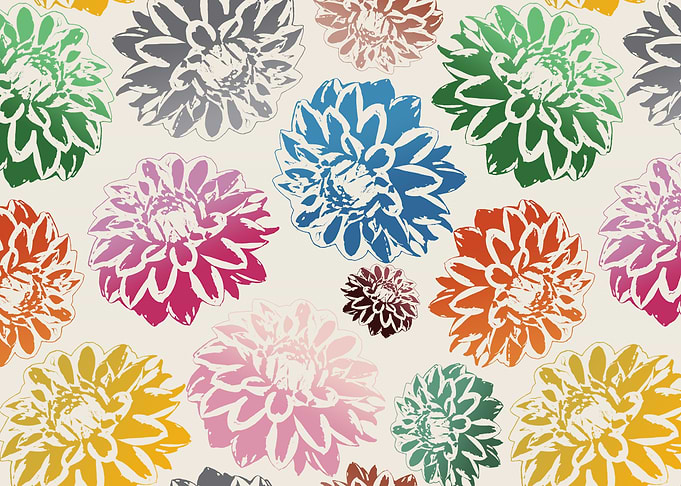 Colorful Dahlia Flower Pattern