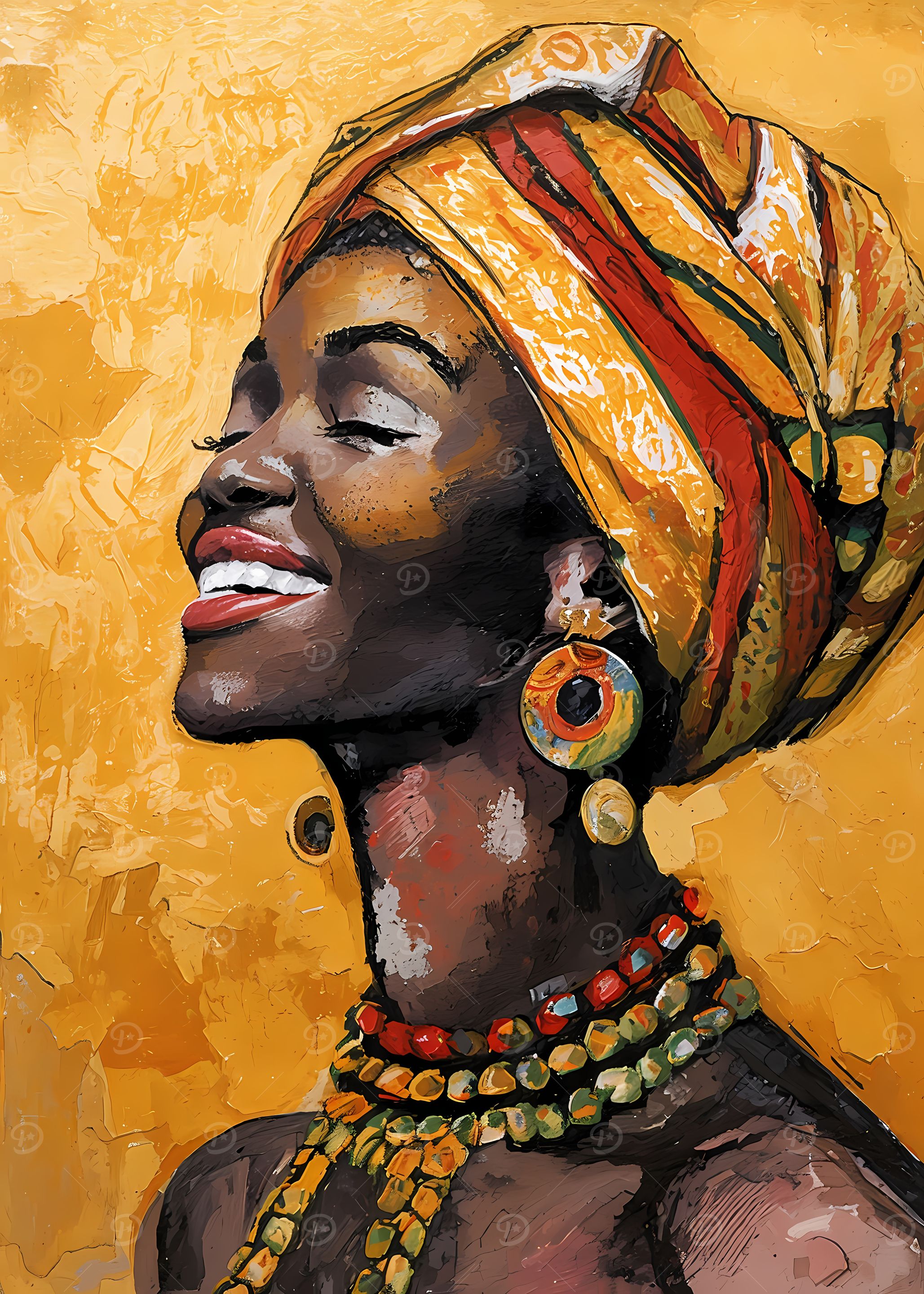 African Woman Portrait with Turban