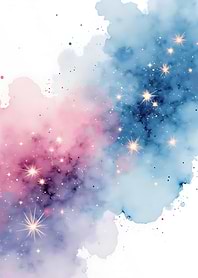 Watercolor Galaxy with Stars