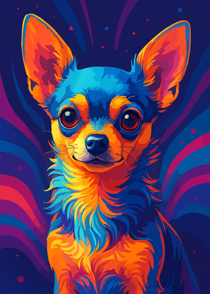 Colorful Chihuahua Portrait