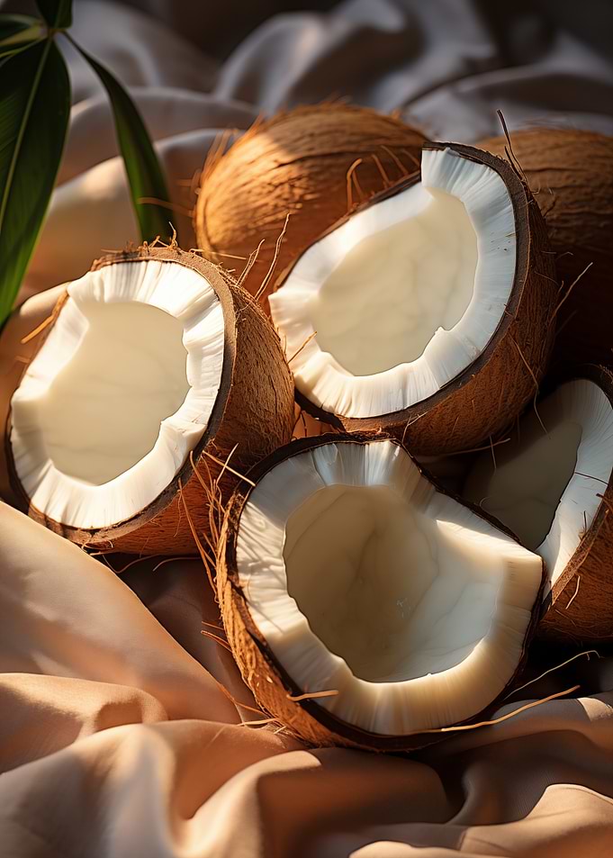 Coconuts on Silky Fabric