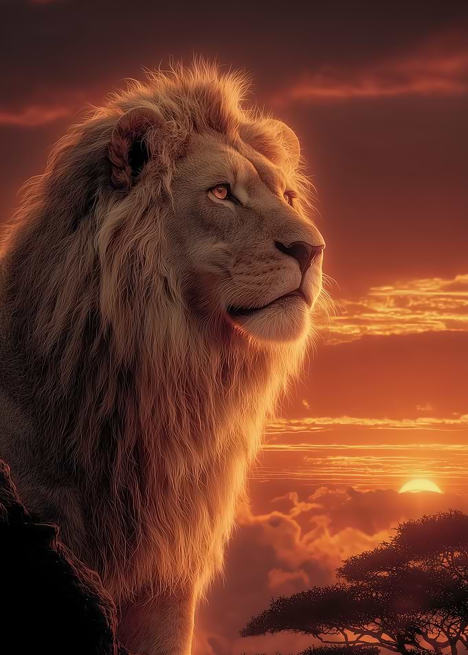 Lion Safari Sunset