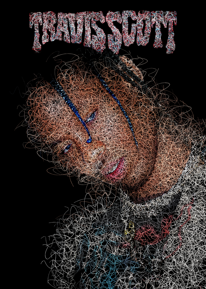 Travis Scott Scribble Portrait