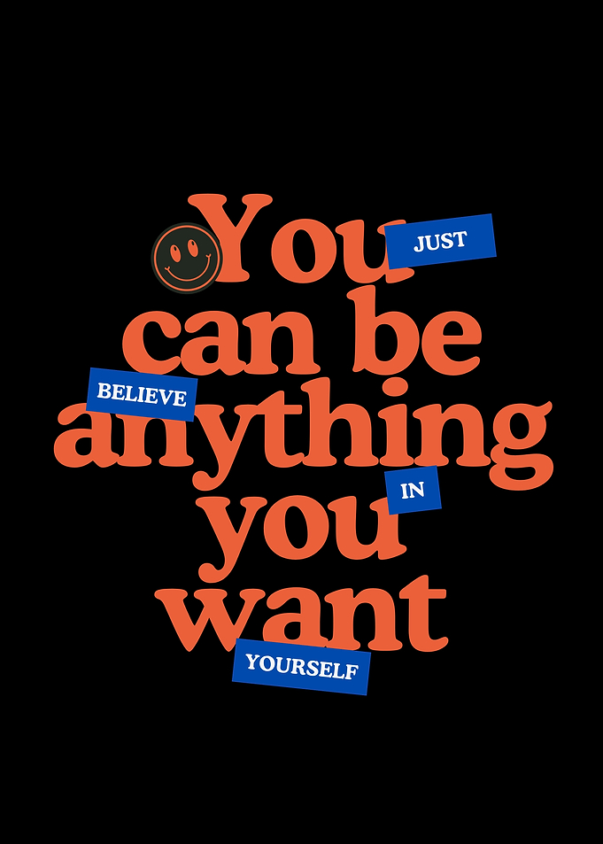Motivational Typography with Smiley Face
