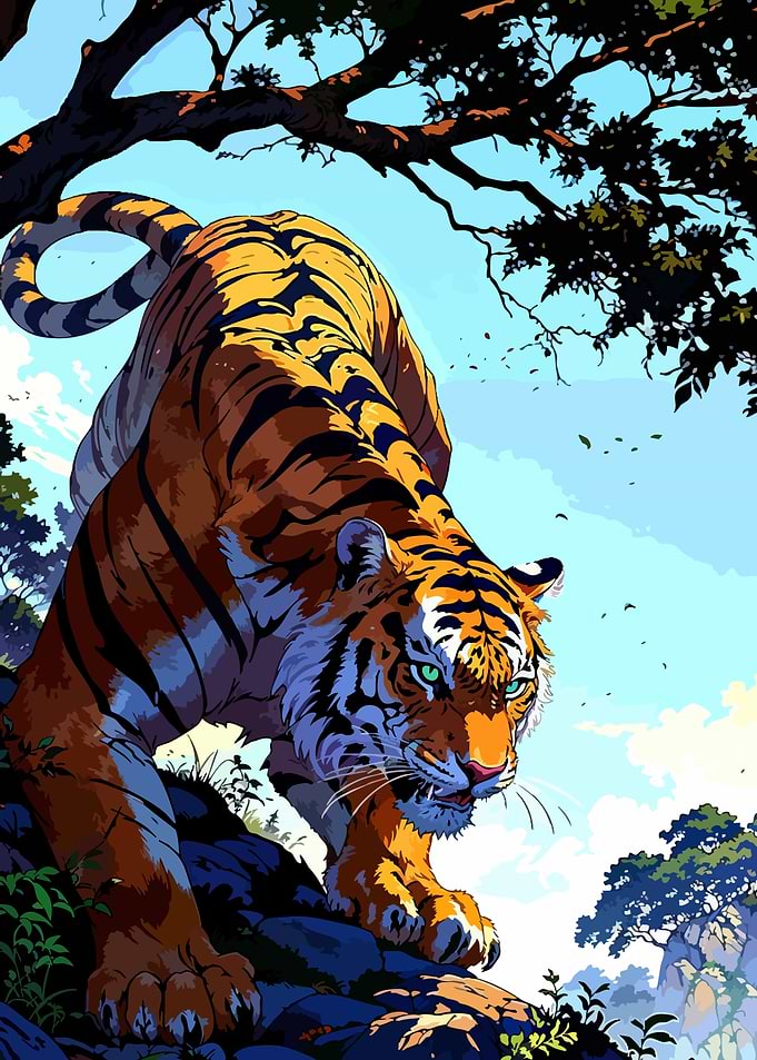 Tiger in the Jungle Digital Art