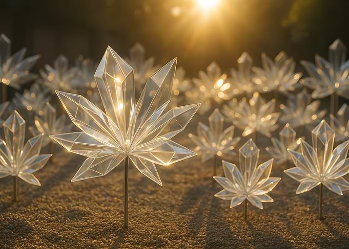 Crystal Bloom Garden at Golden Hour
