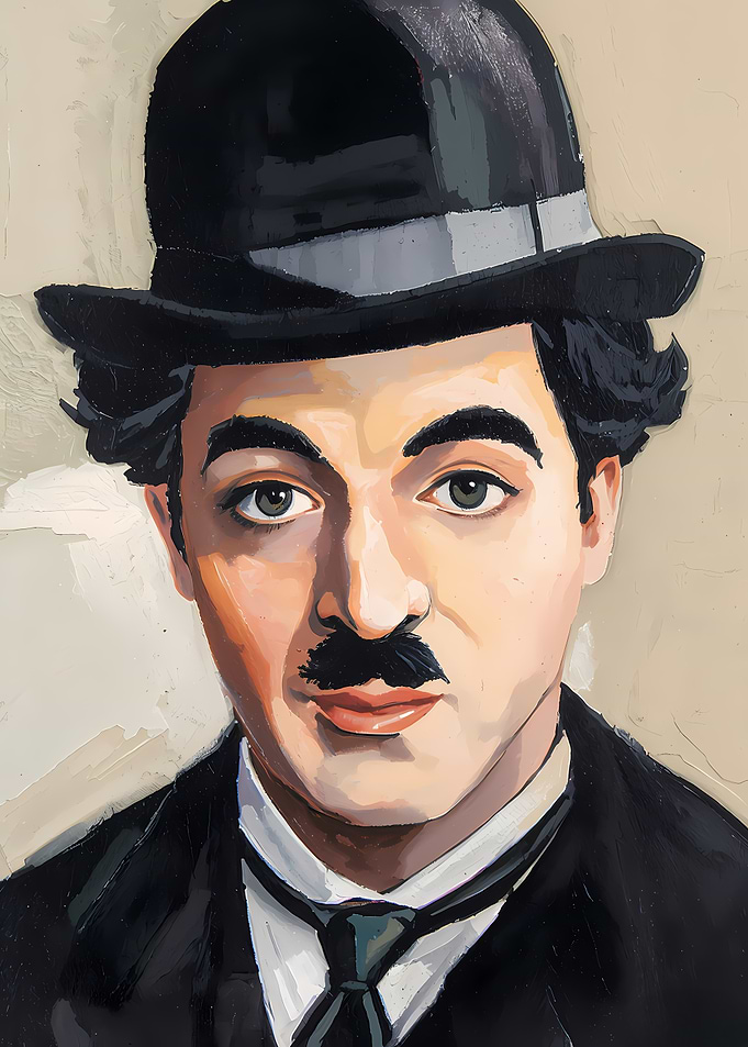 Charlie Chaplin Portrait Painting