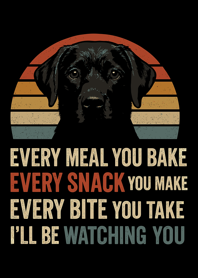 Dog Watching You Food Retro Art
