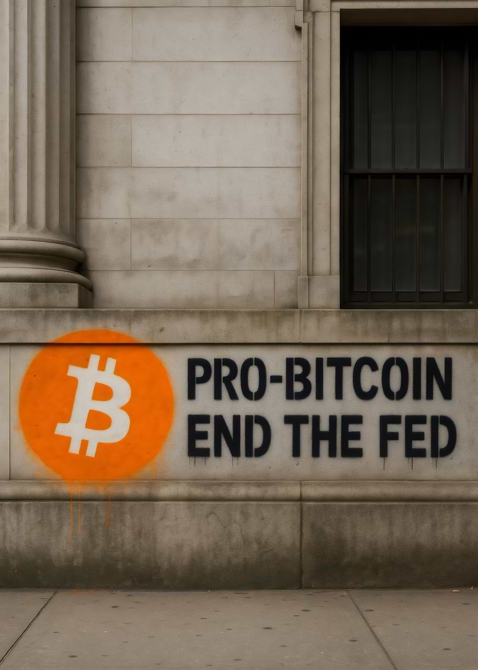 Pro-Bitcoin End the Fed Graffiti