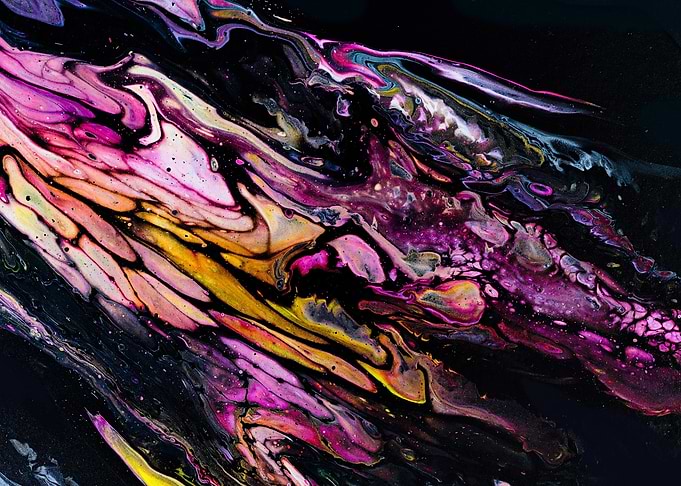 Abstract Fluid Art with Pink and Gold