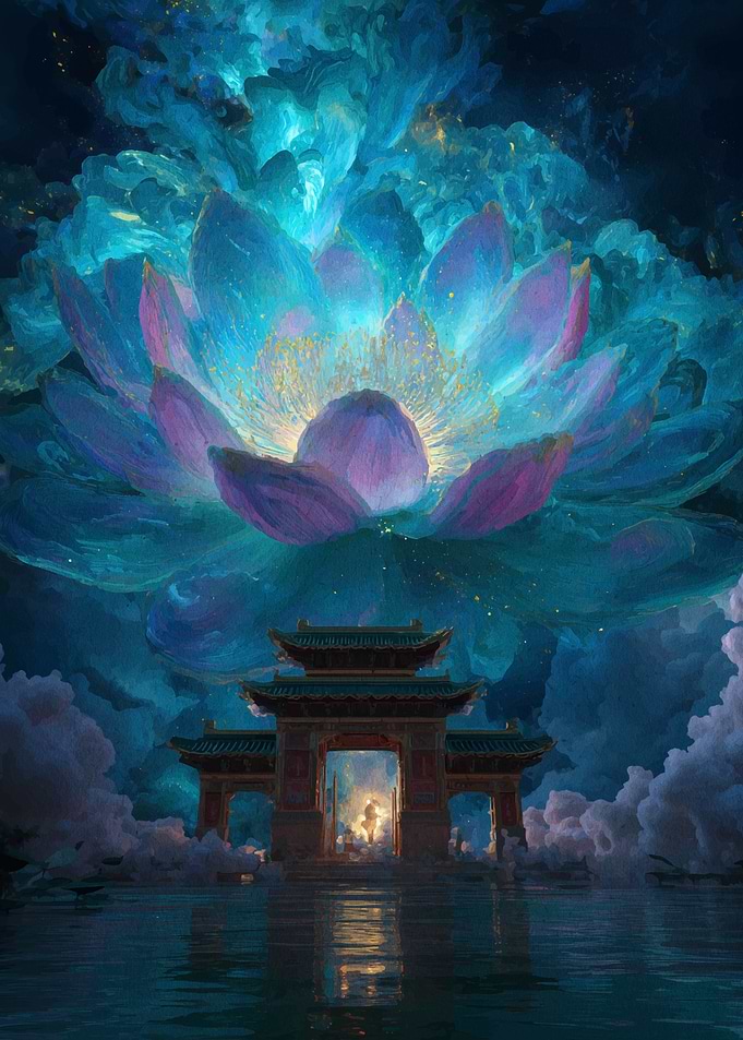 Lotus Gate Fantasy Landscape