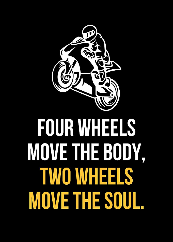 Two Wheels Move the Soul - Motorcycle Quote Wall Art Print