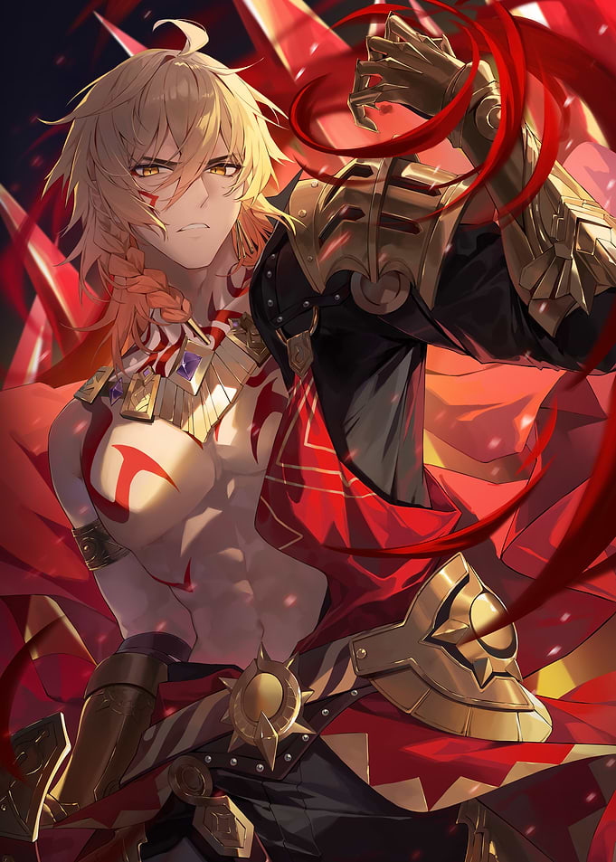 Warrior with Red Markings