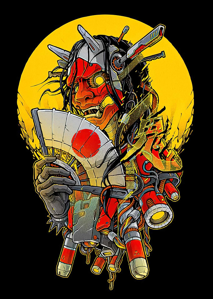 Cyberpunk Oni Mask Japanese