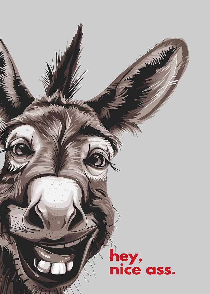 Funny Donkey with Text