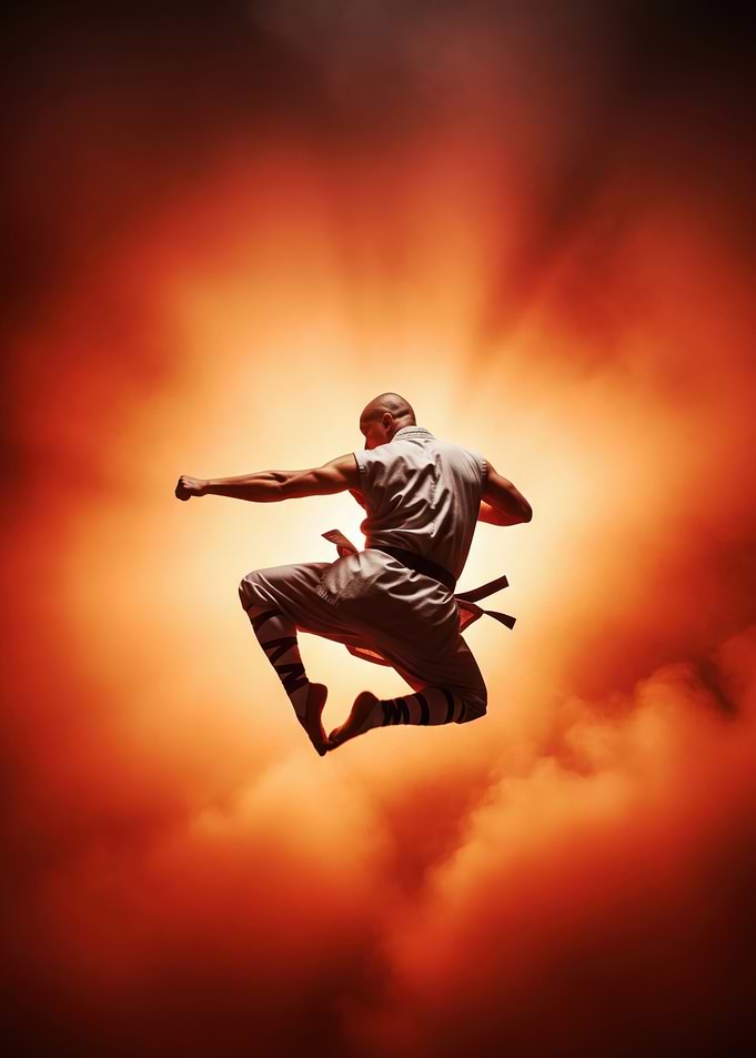 Kung Fu Master Mid-Air Jump