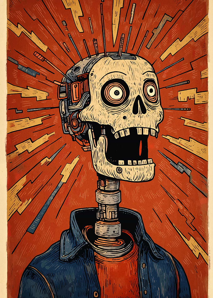Cyberpunk Skull Portrait