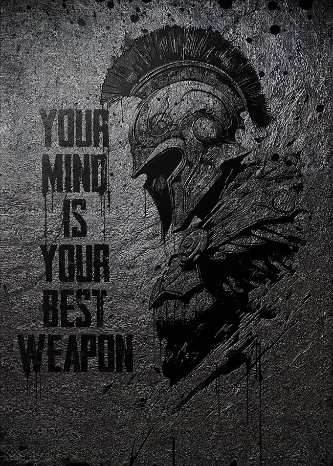 Spartan Helmet with Inspirational Quote