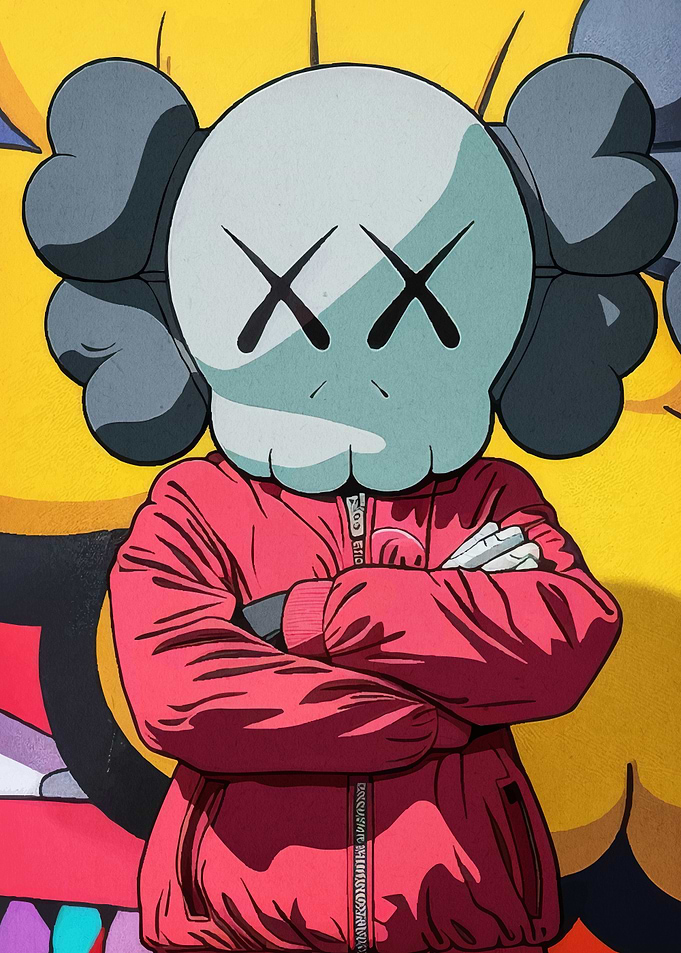 KAWS character crossed