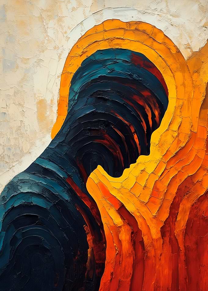 Abstract Painting: Blue and Orange