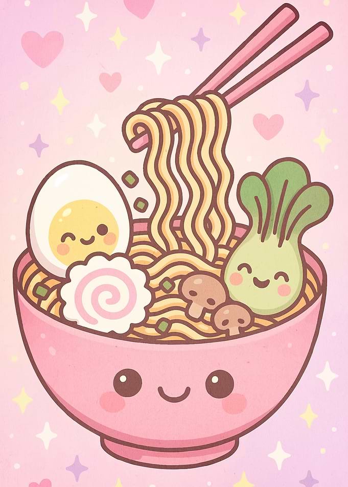 Cute Kawaii Ramen Bowl