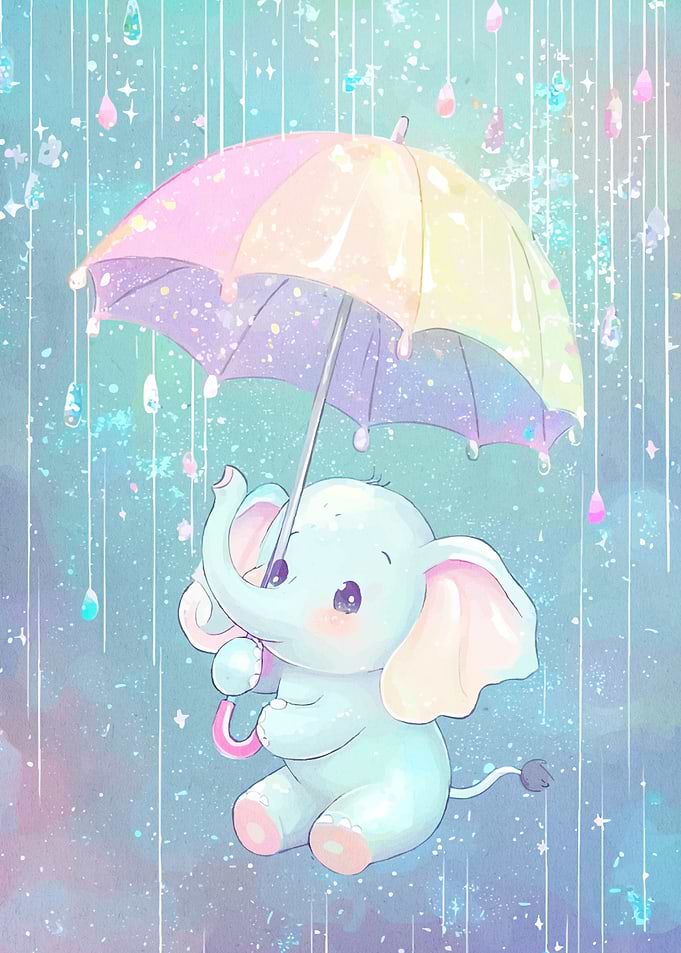 Cute Elephant Rainbow