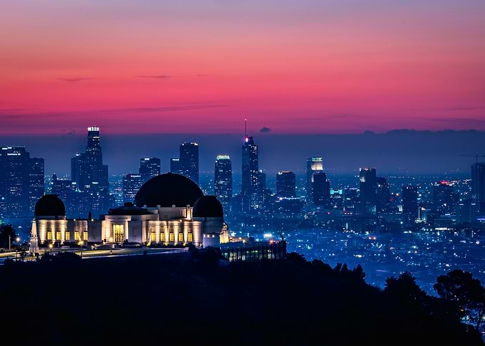 griffith observatory and los angeles skyline