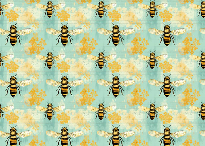 Bees and Flowers Pattern