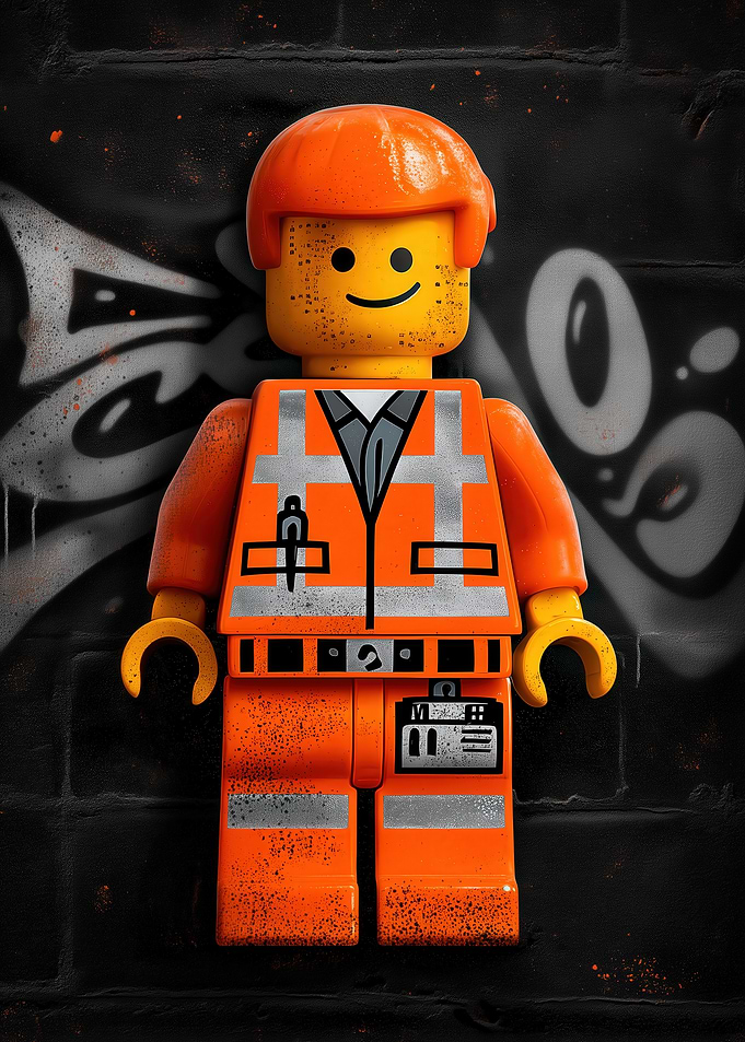 Construction Worker Figure Graffiti