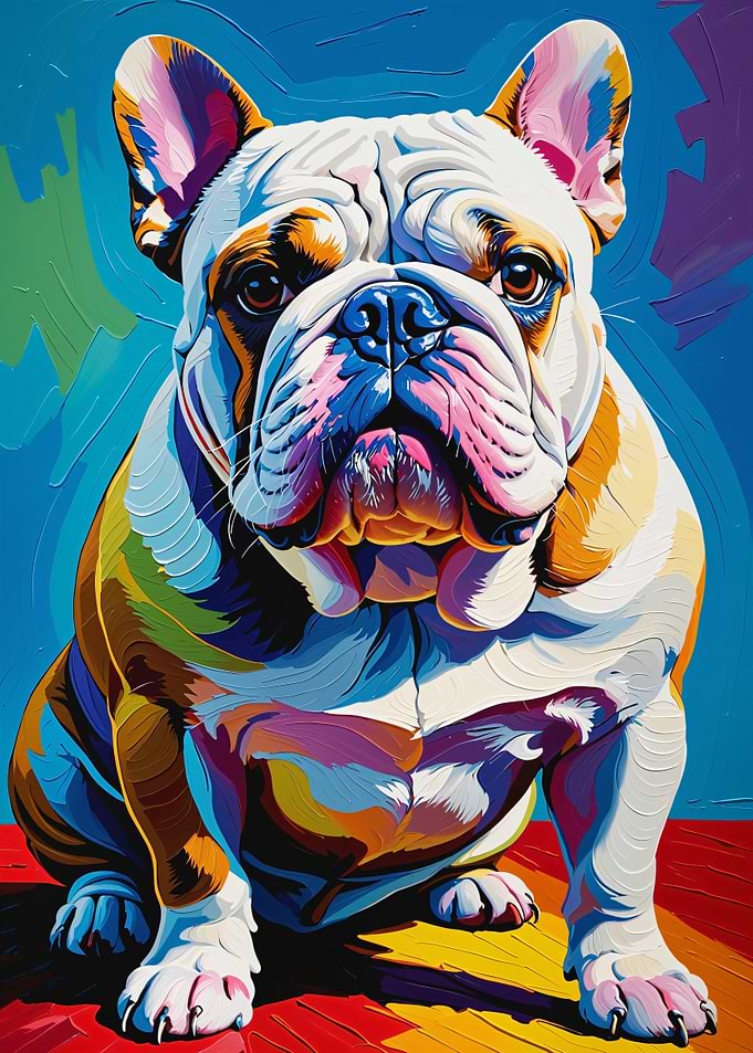 Colourful Bulldog Portrait