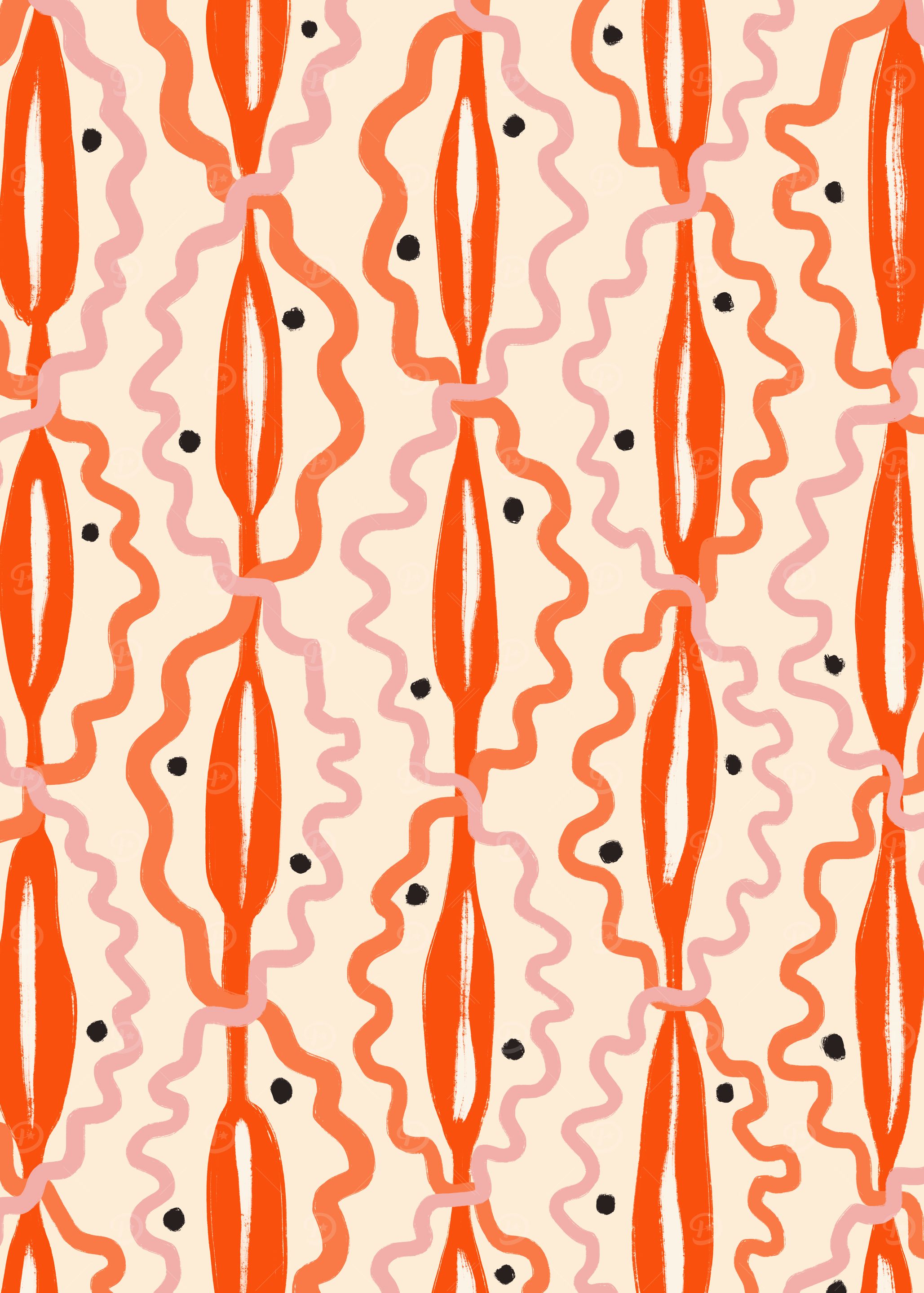 Abstract Orange and Pink Pattern