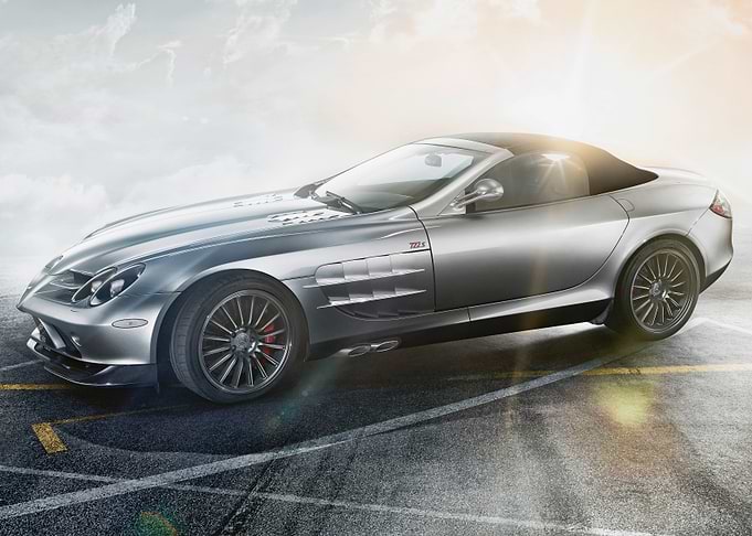 Silver Mercedes-Benz SLR McLaren Roadster