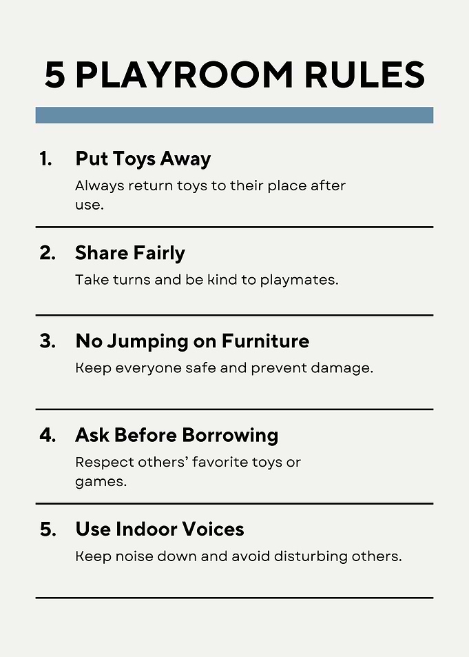 Playroom Rules Poster