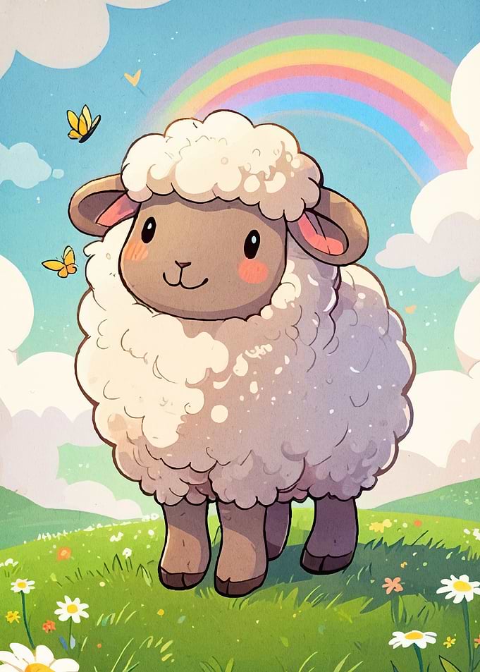 Cute Sheep Rainbow