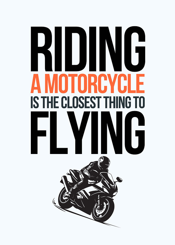 Riding a Motorcycle Quote Wall Art