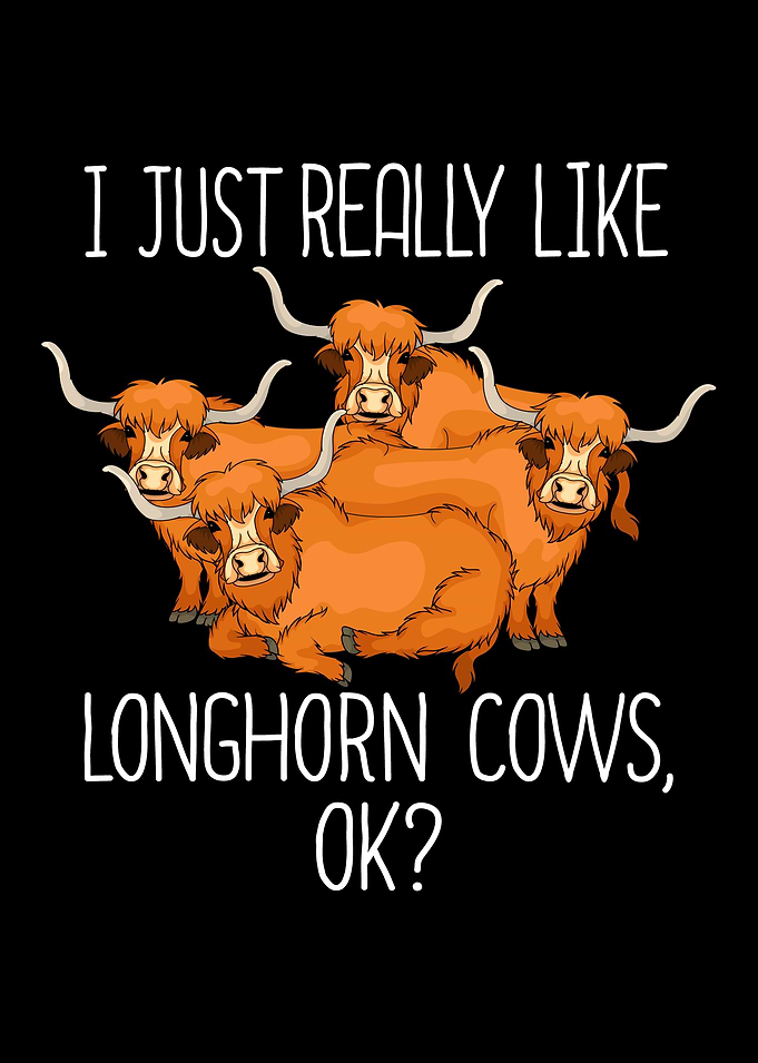 Longhorn Cow Lover Kids Cute Cow Gift Longhorn Cow