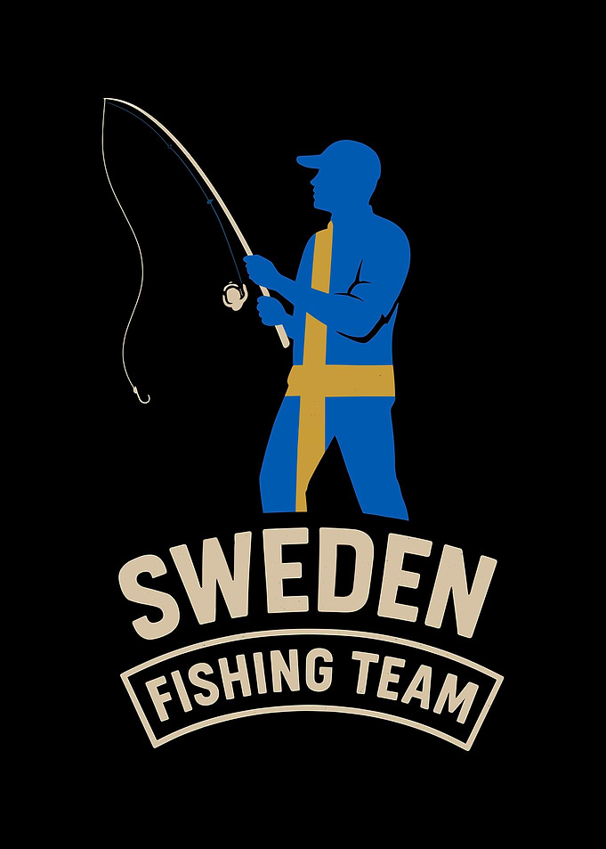 Sweden Fishing Team Silhouette