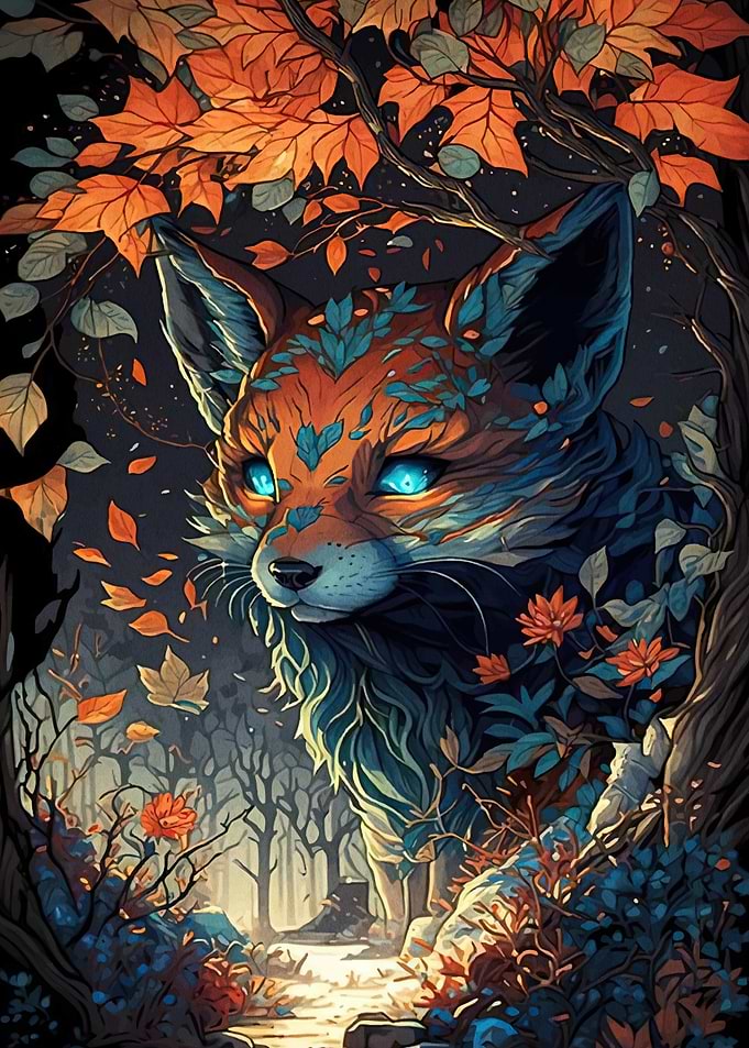 Fox Autumn Forest