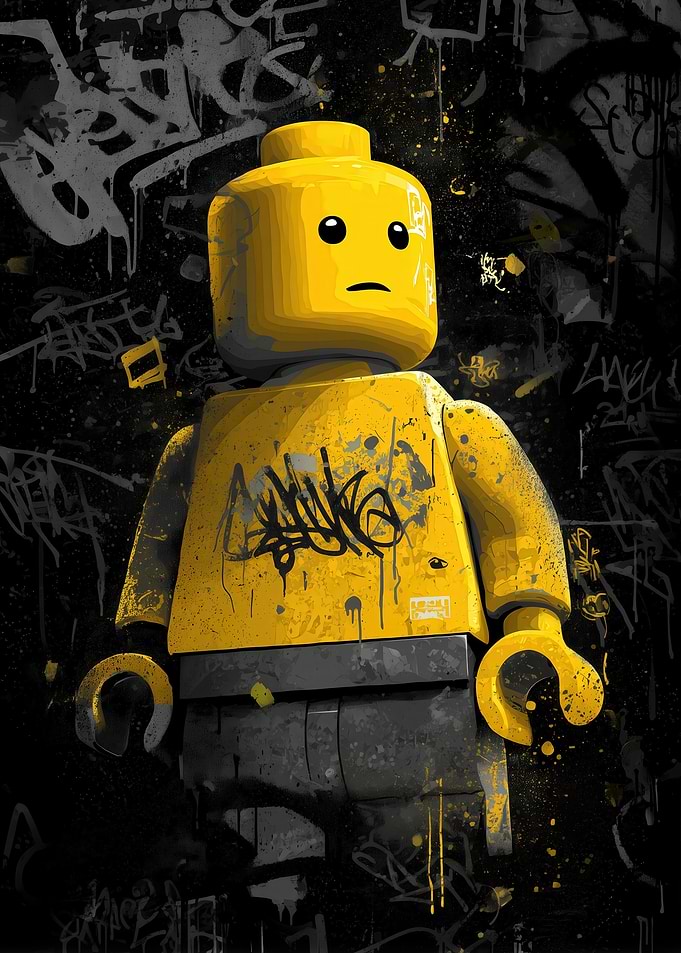 Hipster Figure Graffiti Art
